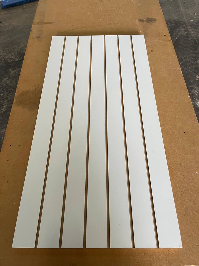 CNC-cut timber slat panel